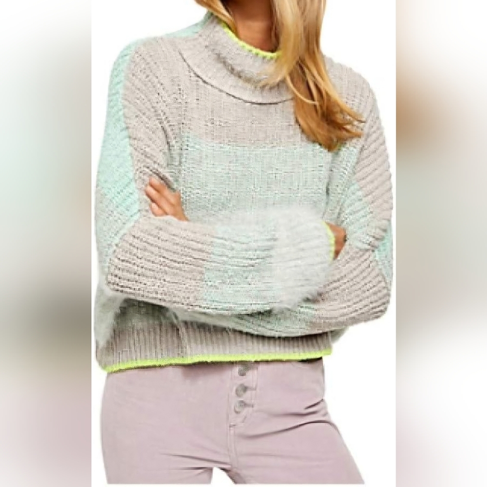 Free People River Run Mock Neck Crop Sweater
